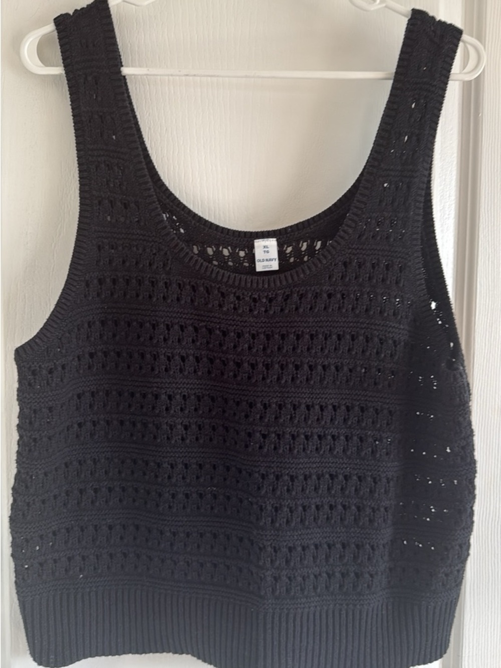 GAP Black Crochet Knit Tank Top